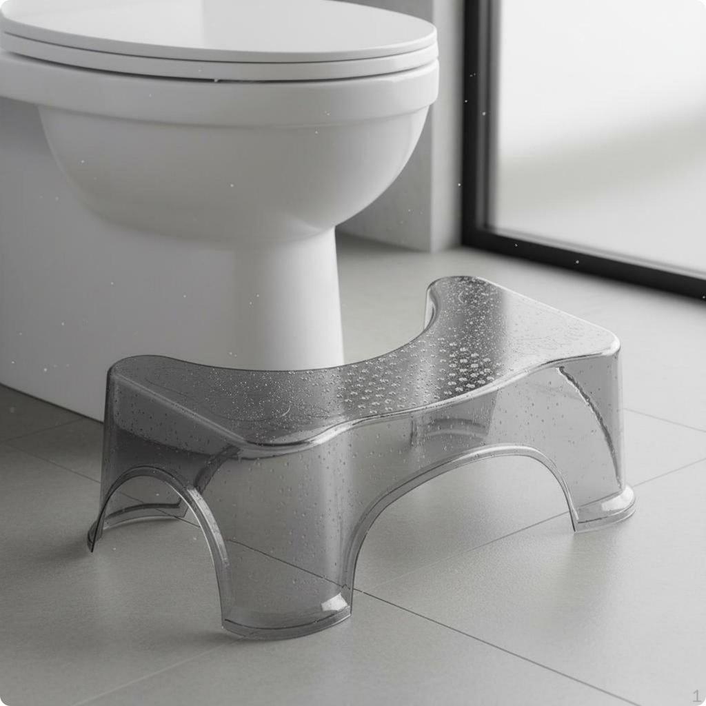 Toilet Step Stool Sturdy AntiSlip Stable Lavatory Aid for Kids Transparent 1 PACK