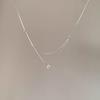 Korean super flash double-layer zircon necklace new ins style simple clavicle chain
