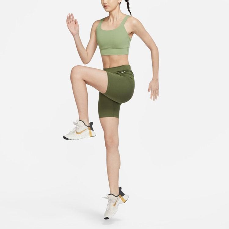 Nike Medium Support Sports Bra With Logo Print Women Underwear Green DO6620-386