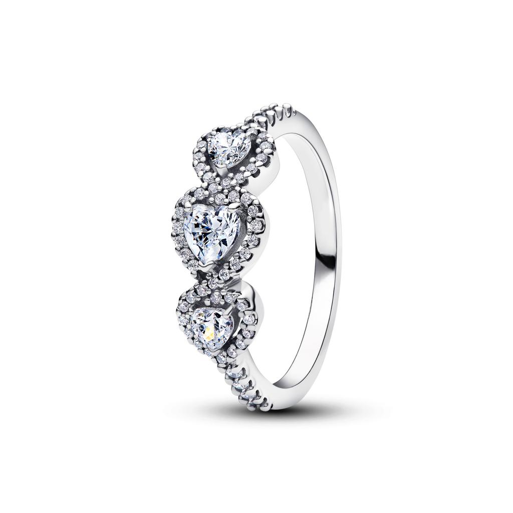 Luxury 925 Silver Heart-shaped Bow Flower Ring Fit Women's High-end Jewelry Parties Valentine's Day Gifts