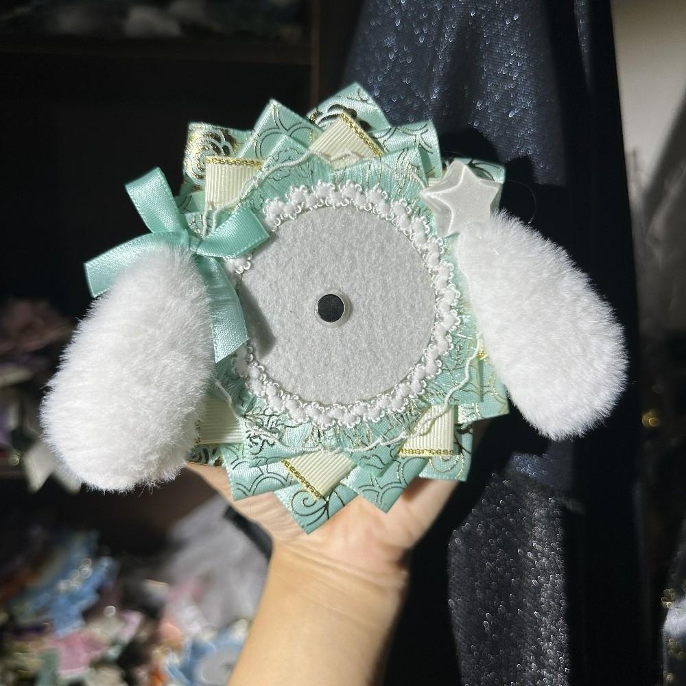 Handmade Itabag Badge Holder Ribbon Lace Badge Rosette Base Tray Lolita Badges Holder  Teen Girls