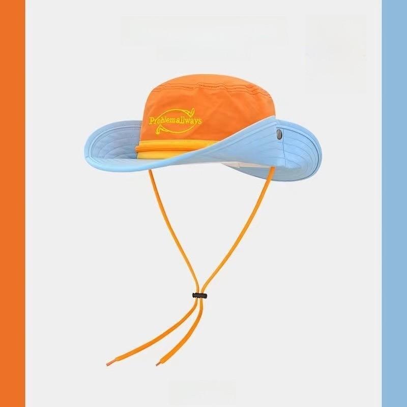 Style Vintage Patchwork Fisherman Hat With Sun Protection For Outdoor Activities