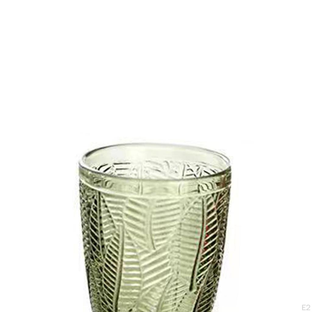 Glass Goblet Champagne Tumbler Beverage Glasses Liqueur Cup Embossment Leaf Texture Retro for