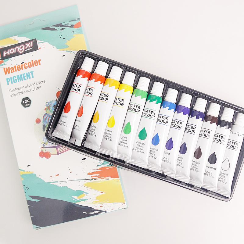 Washable Children's Watercolor Paint Set - 12, 18, or 24 Colors - Perfect for Kindergarten Art Activities