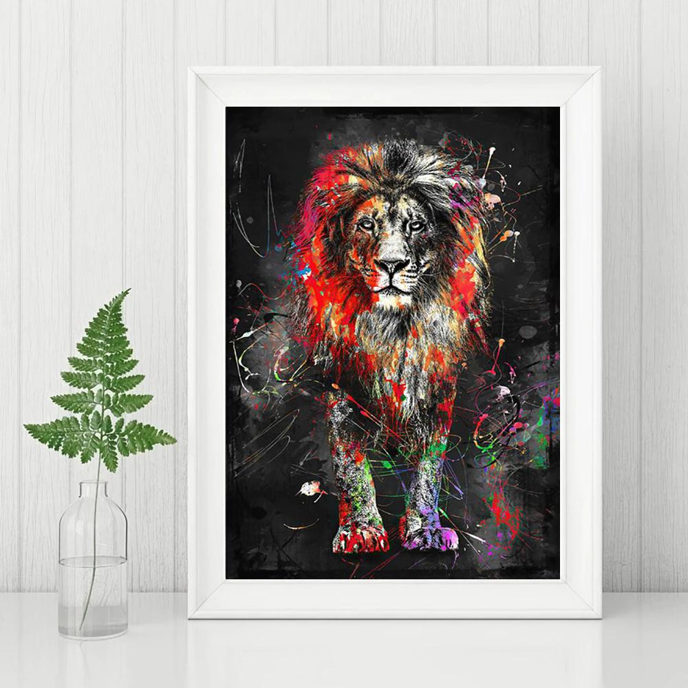 1 Stück 11,8 x 15,7 Zoll 5D-Diamantgemälde zum Selbermachen, Löwe, Stickset, All-Water-Diamantgemälde, handgefertigtes Heimdekorationsgeschenk