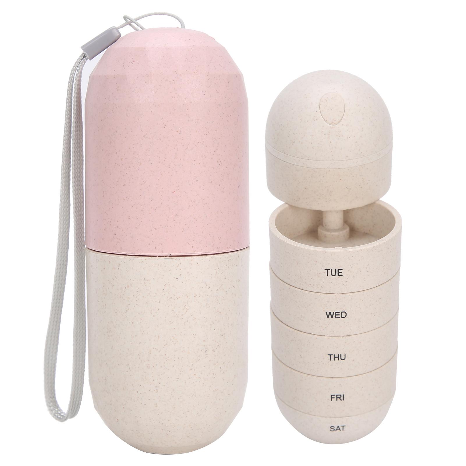 

Органайзер для таблеток, еженедельный футляр в форме капсул, портативный контейнер для таблеток на 7 дней