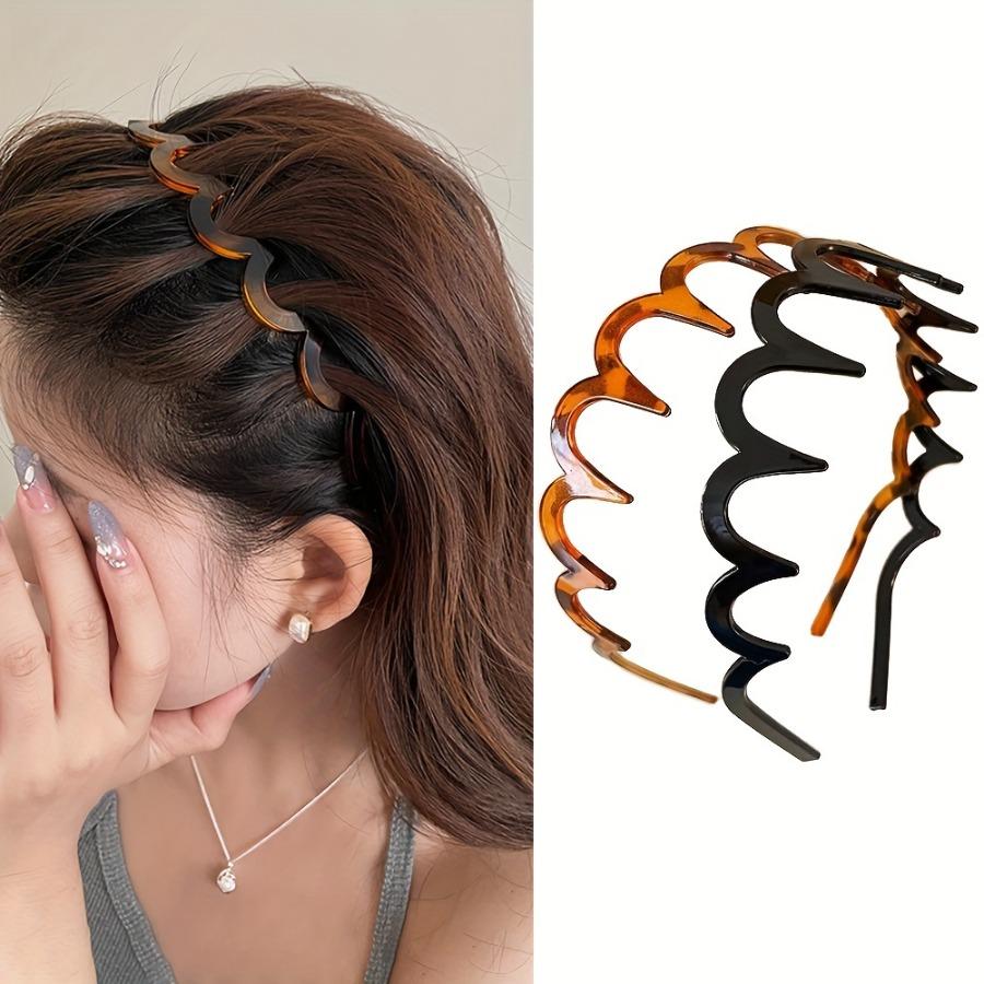 Women's Summer Wave Hair Band: Everyday Versatile, High Top Design, Tooth Comb, Retro Style, Elegant Hawksbill Wave Hair Band-non-slip Design