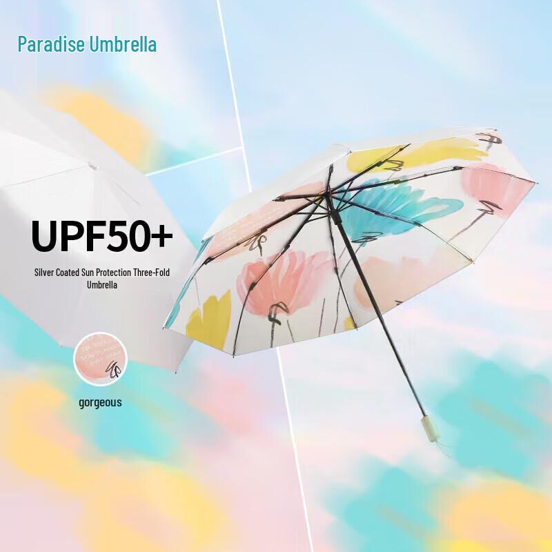 UV Protection Three-Fold Sun  Rain Umbrella