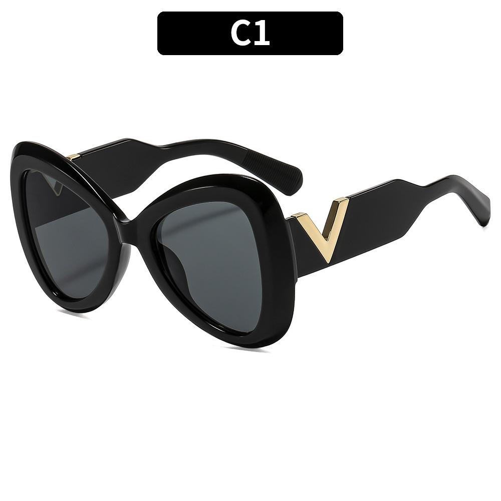 Women's sunglasses, fashionable large-frame butterfly sunglasses