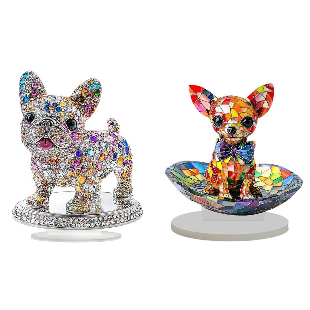 Dog Acrylic Sign Home Decor Indoor Outdoor Puppy Plate 2D Flat Acrylic Ornament for Holiday Christmas Xmas Festival Living Room