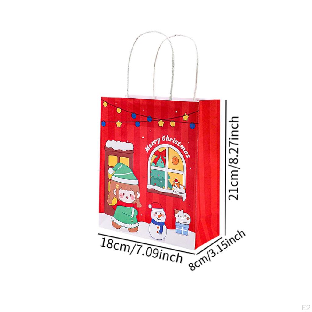 Christmas Gift Bag Random Pattern, Holiday Paper Bag, Party Favor for Cookies Neighbors
