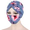 Floral Muslim Turban Hat + Mask Set Sleeping Hat Chemo Hat Wrap Turban for Sun for Protection Light Breathable for Head