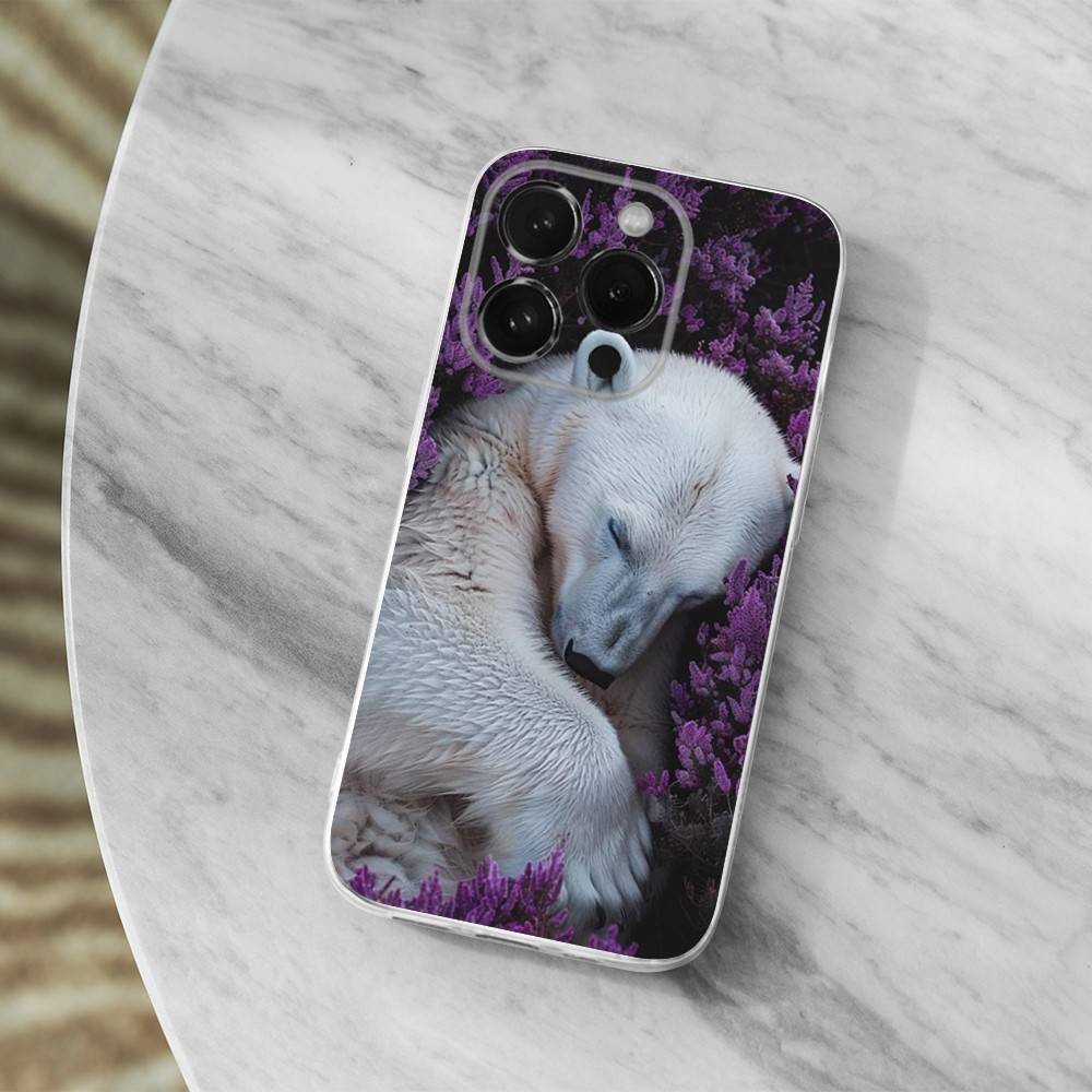 

Cool Animal Polar Bear For iPhone 16,13,12,11,17,14,15,Pro,Max,Plus,X,XS,XR,SE,Mini Transparent Soft silicone Case iPhone16PROMAX