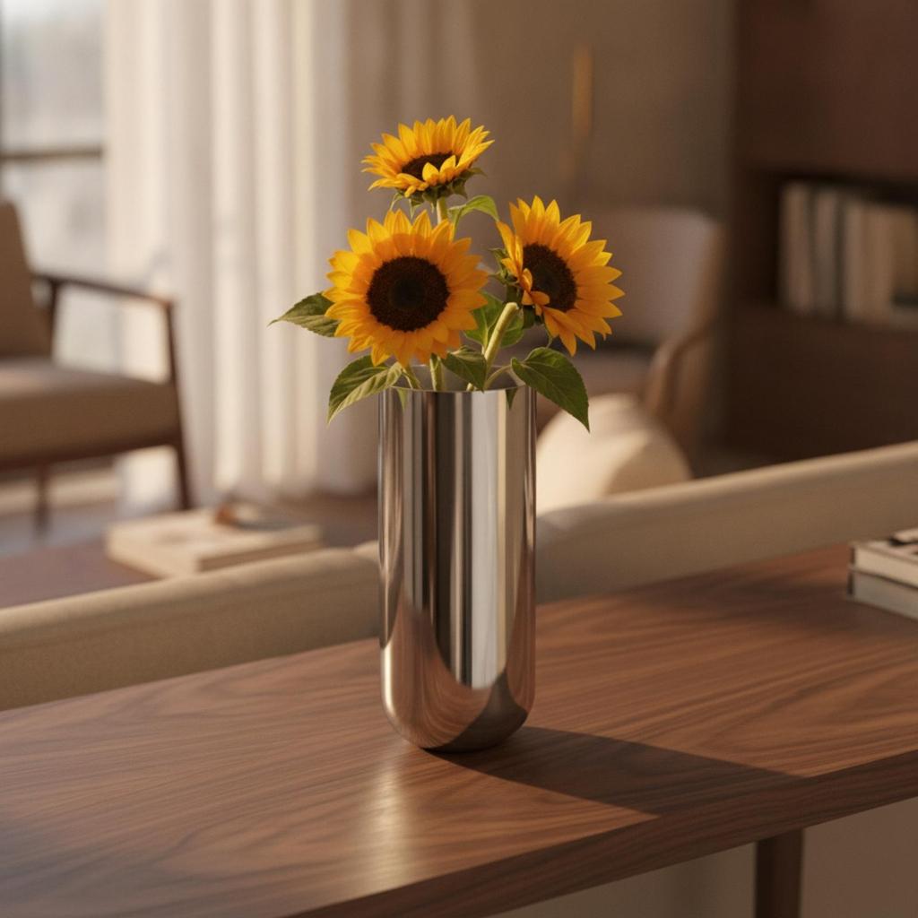U-Shaped Flower Vase Modern Stainless Steel Minimalist for Desk