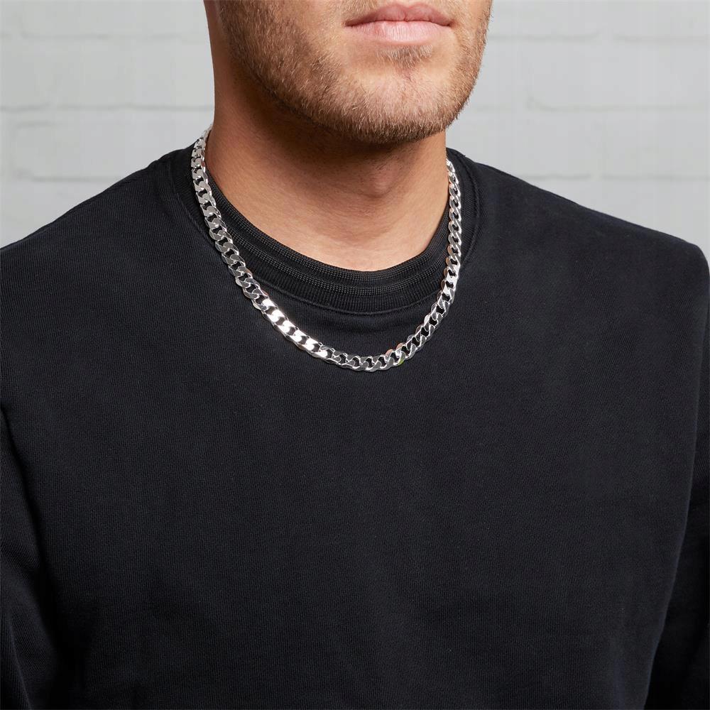 Men' Silver Chain Cuirass 925 SILVER FULL 7mm Diamond Cuban