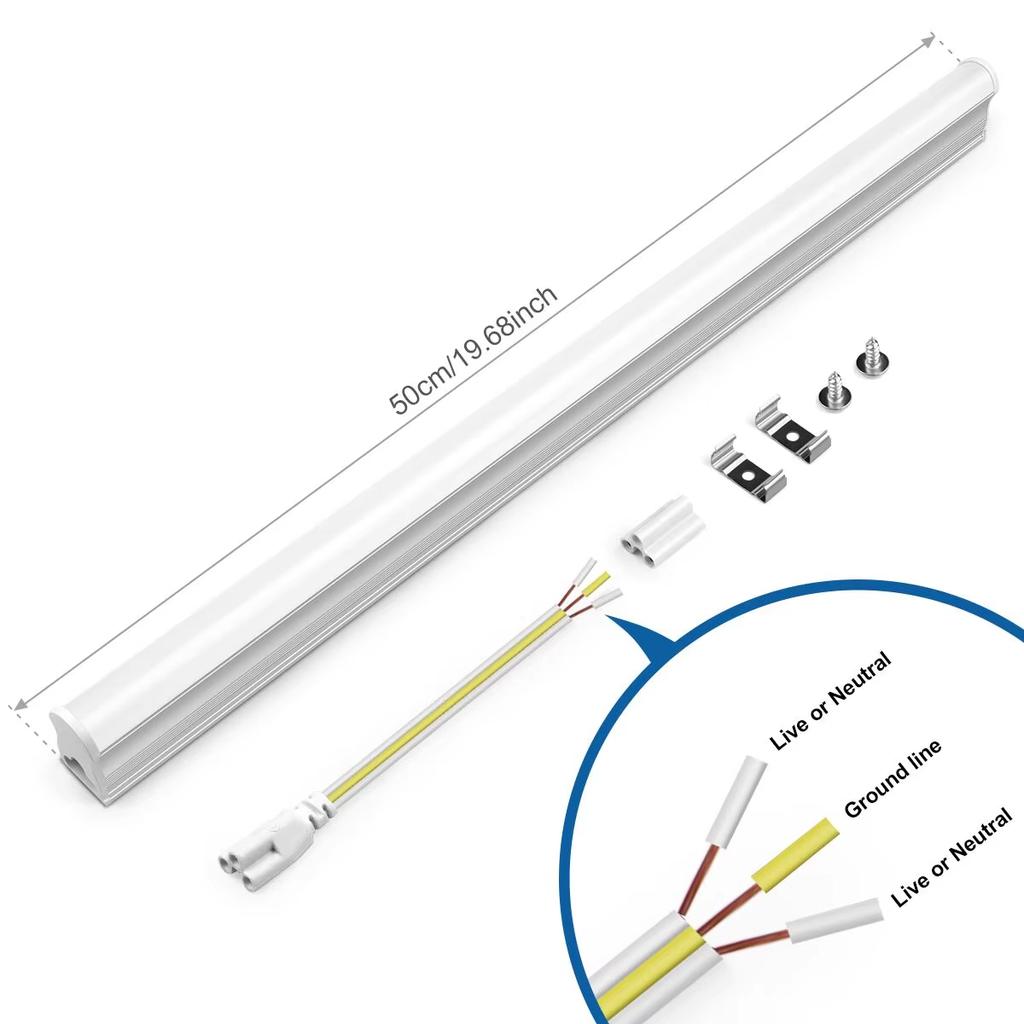 Hospital Garage Lighting Super Bright LED Light Tube T5 (85-265V) -1 Lamp Bulb with Screws Ceiling Mounted