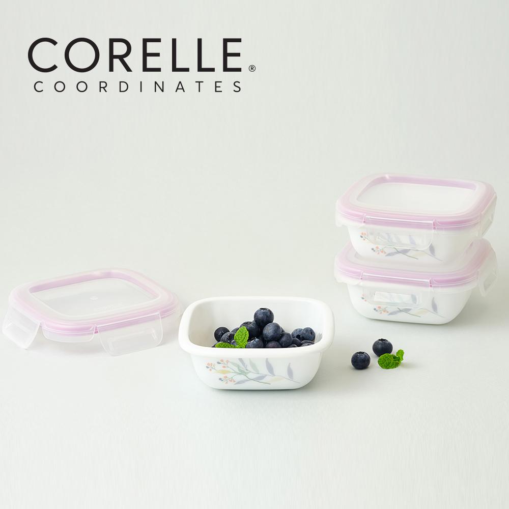 

Corelle Monteverde San Jose Квадратный герметичный контейнер для хранения продуктов 3 шт. (300мл) Посудомоечная машина Духовка Белый