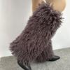 Faux Furs Leg Warmer,Warm Soft Cozy Fuzzy Leg Warmer Boot Cuffs Cover for Women Party Costumes Boot Sleeves Boot Covers