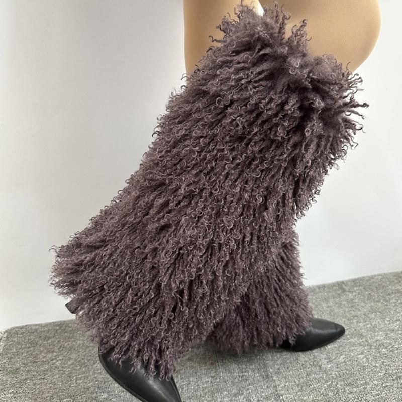 Faux Furs Leg Warmer,Warm Soft Cozy Fuzzy Leg Warmer Boot Cuffs Cover for Women Party Costumes Boot Sleeves Boot Covers