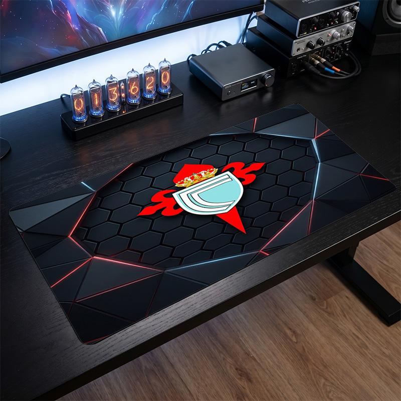 Celta Vigo FC Theme Pattern Mouse Pad, Soccer Logo Design XXL Gaming Desk Mat Non-Slip Computer Mouse Pad