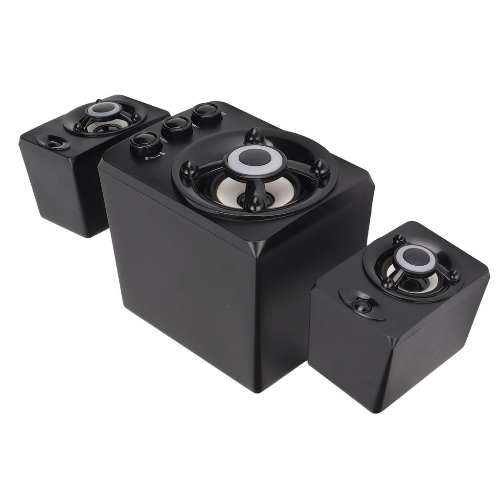 Computer Speaker 2.1 USB Powered Stereo Subwoofer Multimedia Wired Speaker with RGB LED Light for PC Laptop