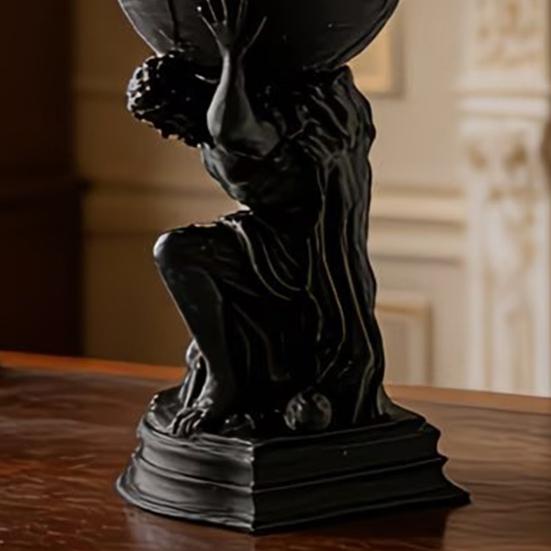 Printed Sculpture 3d Matte Figurine Black 3d Printed Statue With Frosted Texture Symbolizing Responsibility Desktop Ornament For Home Office Decor