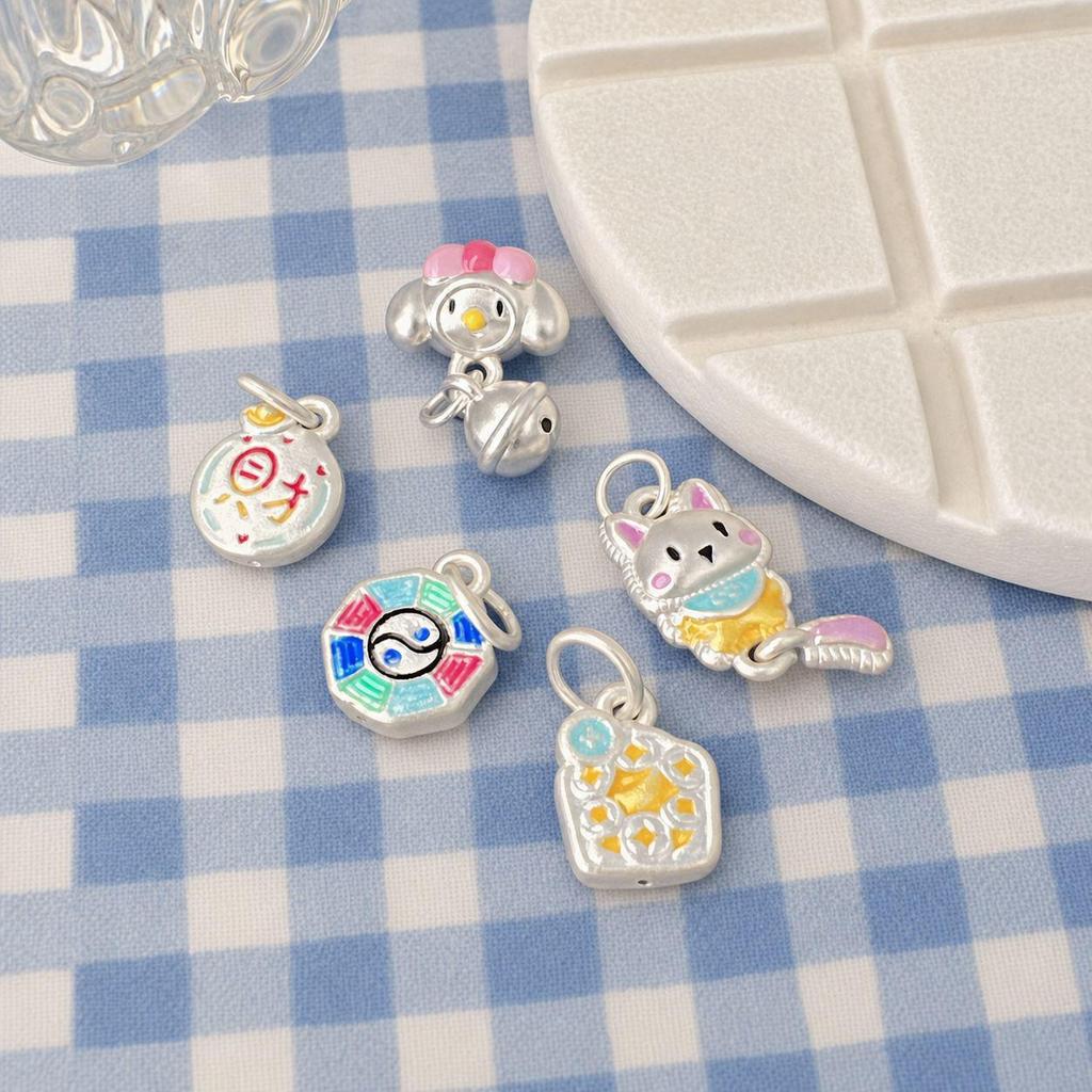 My Melody 999 Sterling Silver Cartoon Pendant Bead for DIY Bracelets