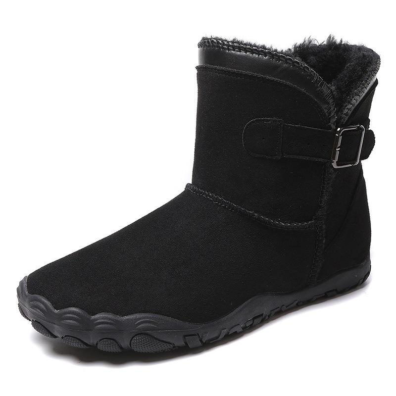 Outdoor leisure five-finger mountaineering snow boots autumn and winter women's velvet thickened warm cotton boots