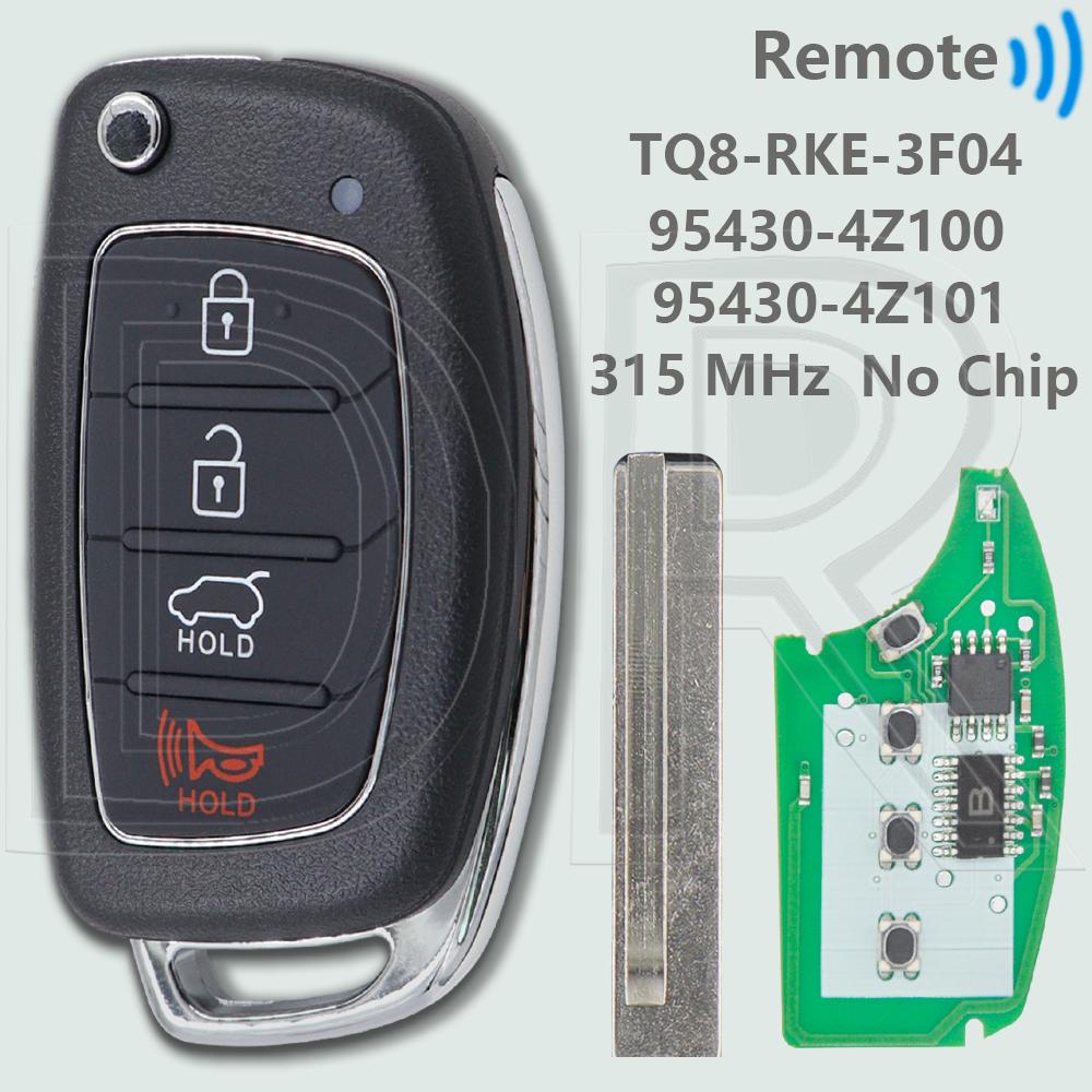 DR TQ8-RKE-4F16 95430-C1010 ID46/4D60 Chip 433MHz Flip Car Remote Key For Hyundai Sonata 2014 2015 2016 2017 2018