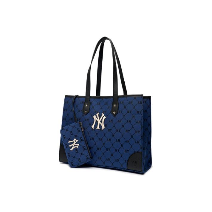 

MLB Monogram Series Iconic Logo Embroidered Vintage Floral Print Polyester Tote Bag Unisex Tote Bag Midnight-Blue 3AORL021N-50BLD One Size