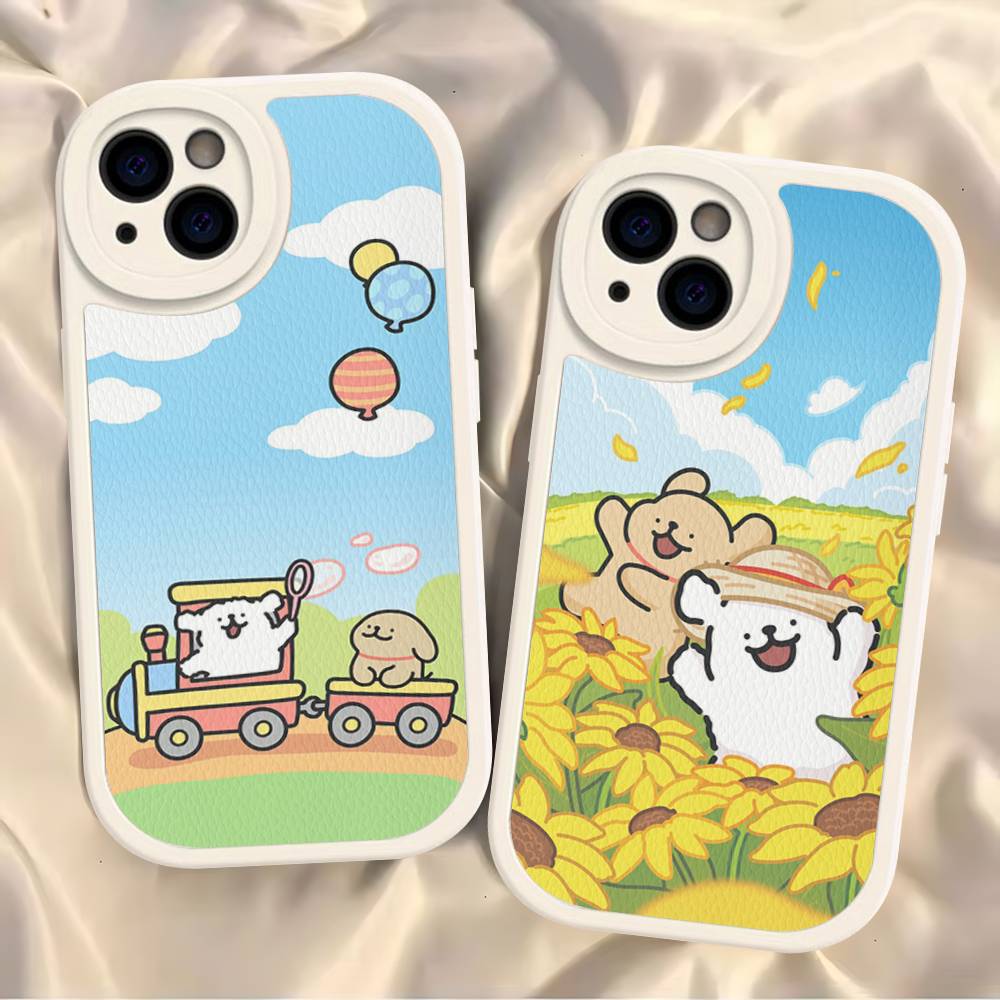 Lovely Line Dog Maltese For iPhone 16 15 14 16E 13 12 11 Pro Max Plus Phone Leather Case