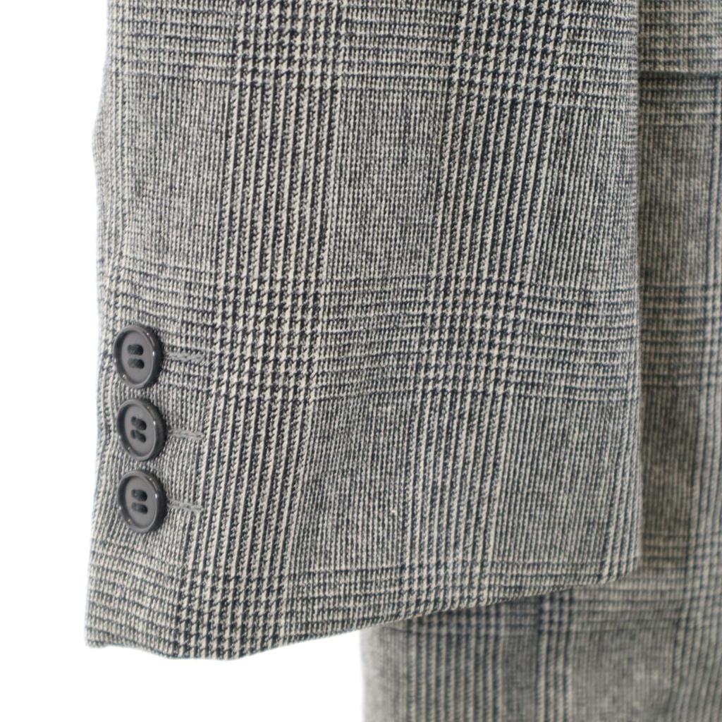 LANVIN Glen check tailored jacket Setup M gray Men's Used