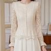 French Lace Two-Piece Hollow-Out Top & Long Skirt Set