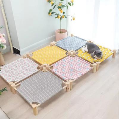 Multipurpose Wood Pet Camp Bed Detachable Breathable Kitten Sleeping Bed Durable Sturdy Cat Hammock Bed Cat Supplies