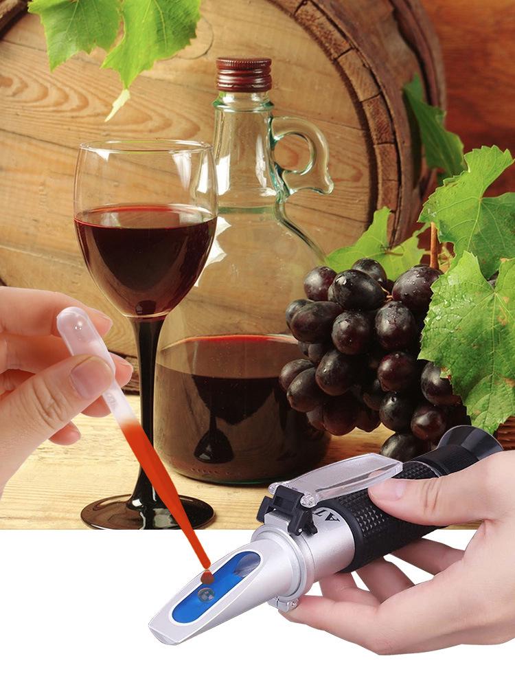 Handheld Refractometer: 0-40% Brix, 0-25% Alcohol for Fruit Wine Concentration Detection