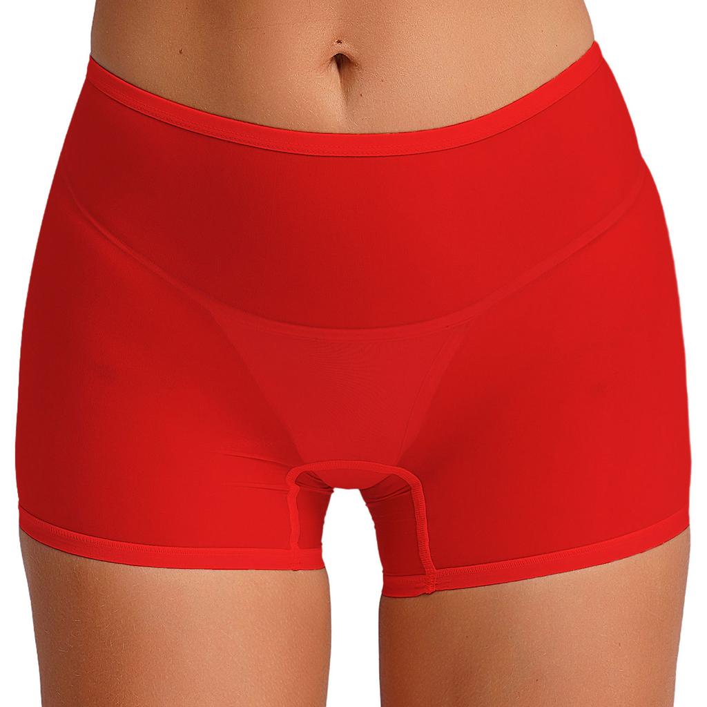Női átlátszó, rugalmas, fényes, alacsony derékbőségű, fiúshort boxer alsónadrág