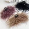 Autumn and Winter New Style Super Fairy Feather Catch Clip Large Hair Volume Large Back of The Head Shark Clip Pure Desire Wind Hair Clip Headdress