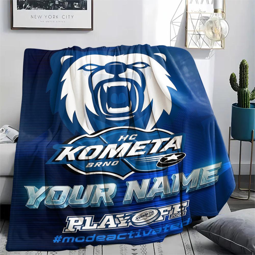 1 Stück Personalisierte Decke HC Kometa Brno Gemustert Flanell Geeignet für Alle Jahreszeiten für Heimdekoration Wärme und Komfort Geschenke Feiertagsgeschenk -HE66