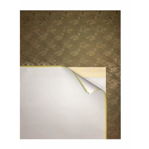 Easily Make a Hanging Scroll! Iron-on Hanging Scroll Kit, Half-cut Size, Round Mounting (Brown)