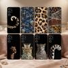 L-Luxus F-Mode Leopardenmuster Handyhülle für Samsung S26, S25, 24, 23, 22, 30, 21, 10, 9, Ultra, Plus, Lite, Schwarze Weiche Hülle