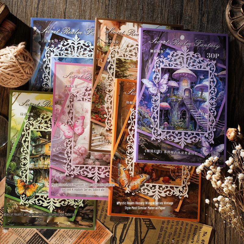 Sticker Decorativi Fantasy Diario Segreto Yi Niao - 30 Fogli Onirici