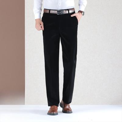 Autumn and Winter Thick Middle-Aged Men's Corduroy Striped Pants Casual Pants Business Casual Straight-Leg Men