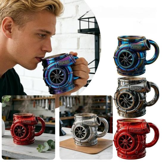V8 Engine Stainless Steel Cup Car Engine Coffee Mug with Insulated Handle Automotive Engine Water Drinking Cup Mechanics Car Lovers Gifts