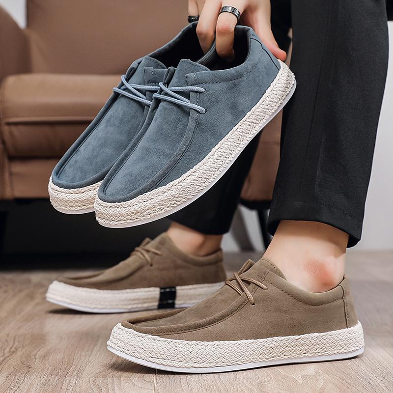 Fashion Fashion Mens Classic Retro Casual Shoes Lace Up Cow Suede Genuine Leather Mens Comfortable Driving Flats Men Outdoor Oxfords