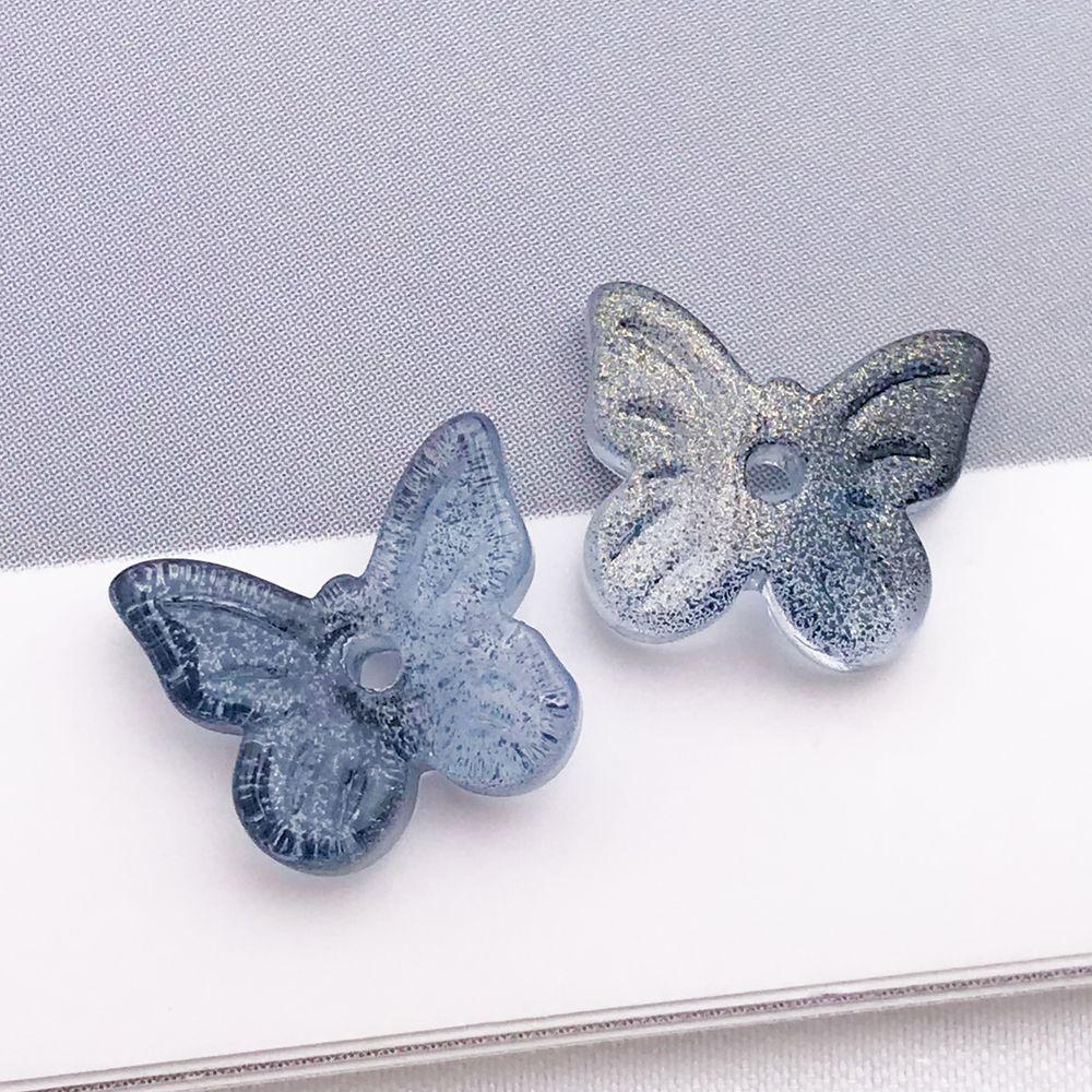 Set of 30 Colorful Transparent Glass Butterfly Charms for DIY Jewelry and Crafting