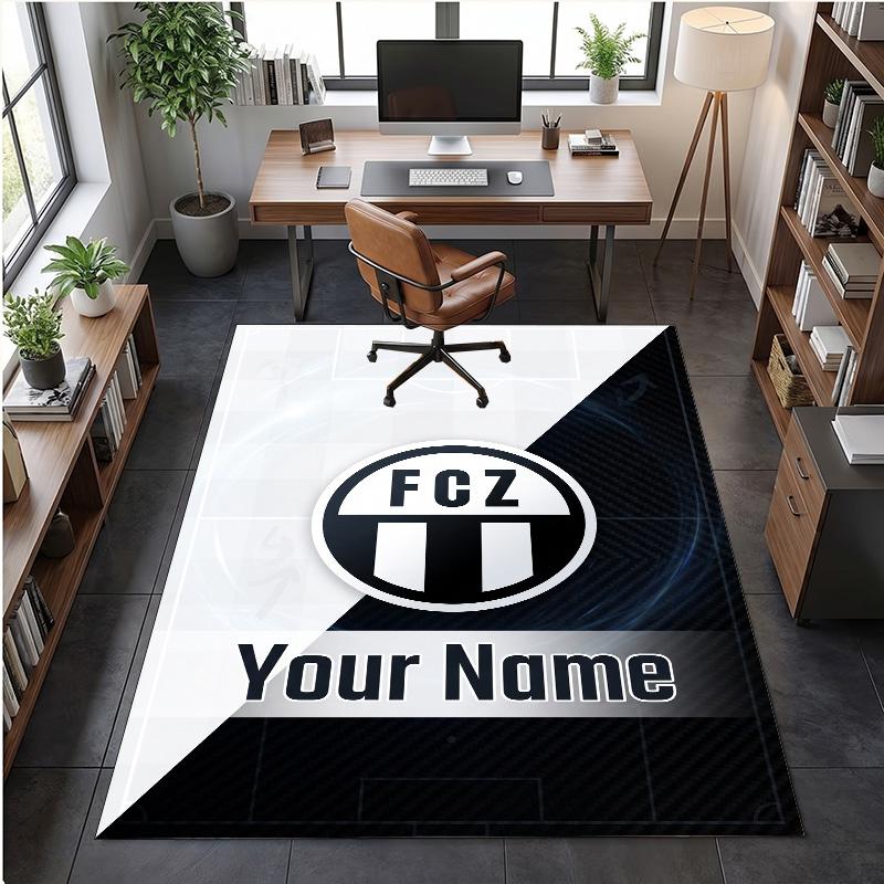 Crystal Velvet Rug FC Zürich Print Custom Name Text Floor Mat Home Decor