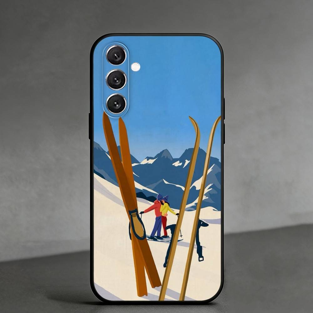 S-Skiing Snow Snowboard Ski Phone Case For Samsung Galaxy A91,80,73,72 ,71,53,52,32 ,31,22,21s,20,Soft Black Case