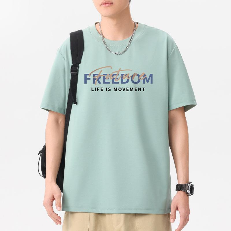 Multicolor Oversized Men's Short Sleeve T-Shirt 100% Cotton Man Streetwear Tee