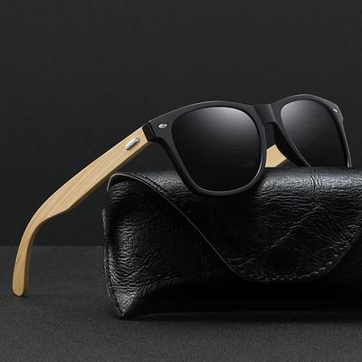 Kunststoff Holz Bambus Sonnenbrille Männer Frauen Klassische Mode UV400 Vintage Autofahren Sonnenbrille Schwarz Angeln Brillen