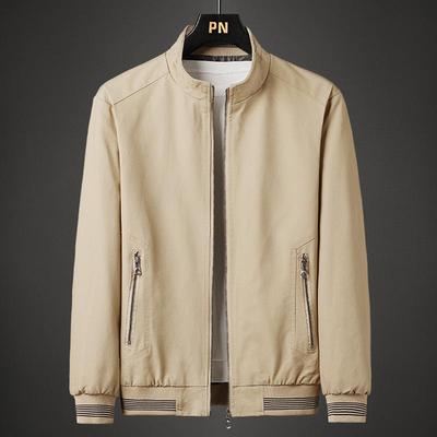 Neue gewaschene Baumwoll-Herrenjacke Jugend Stehkragen Herren Übergangsmantel Jacke Herren